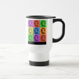 Caneca de Viagem Tennyson "O Amor é Longo" Pop Art