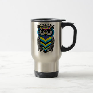 Caneca de Viagem Térmica A Arte da Coruja Colorida