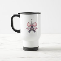 Caneca de viagem Torre Eiffel de Paris com Laço Ro
