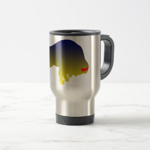 Caneca de viagem Touro Azul/Amarelo
