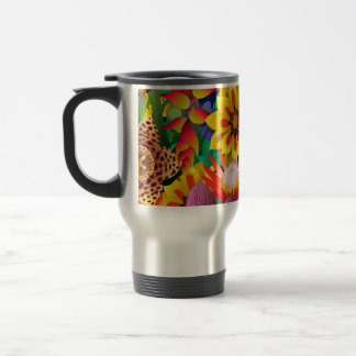 caneca de viagem tropical das flores