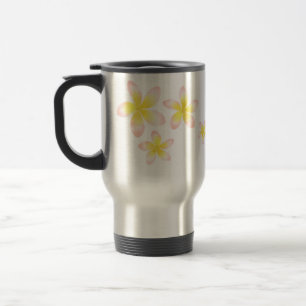Caneca de viagem tropical do Plumeria da aguarela