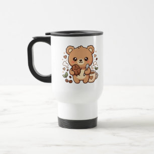 Caneca de Viagem Urso Feijão Colher Kawaii Café