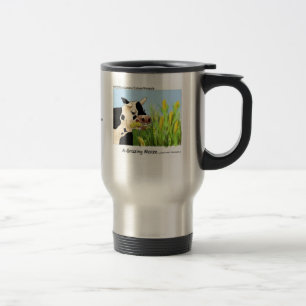 Caneca de Viagem Vaca Hilária "Pastando Milho"