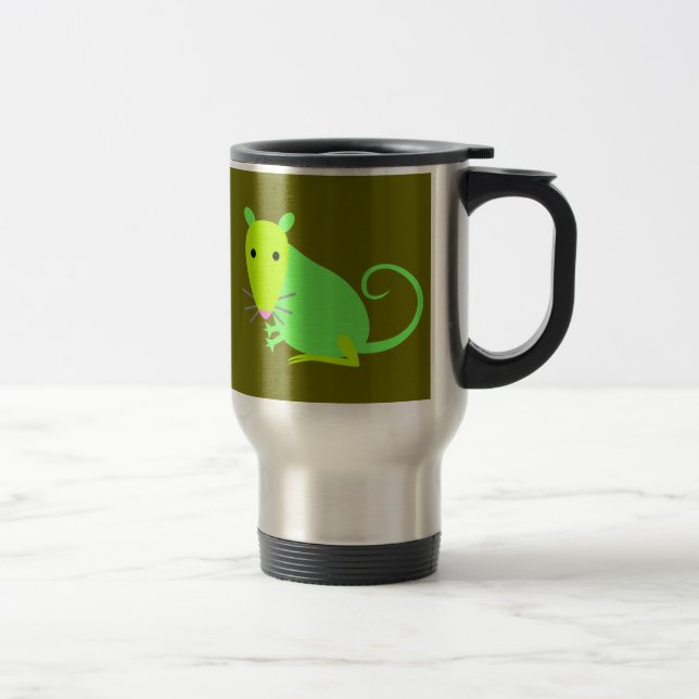Caneca de viagem verde do rato (Direita)