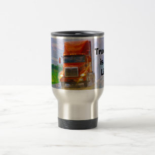 CANECA DE VIAGEM VERMELHA DO CAMINHÃO DO