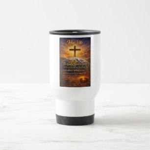 Caneca de Viagem Versículo da Bíblia João 3:16
