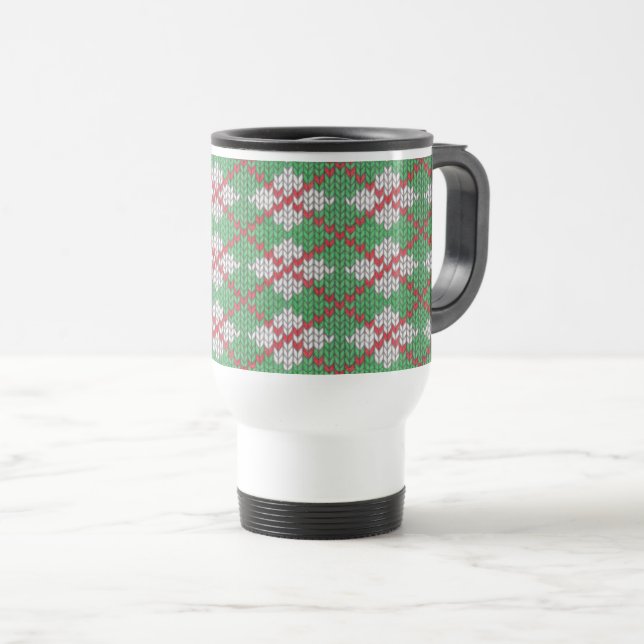 Caneca de viagem XMAS ARGYLE KNIT (Frente Esquerda)