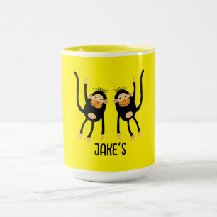 Caneca De Volta Para O Macaco Pequeno Da Escola