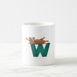 Caneca de W do alfabeto do cão