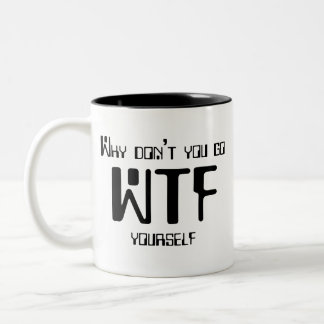 Caneca de WTF - b&w de dois tons