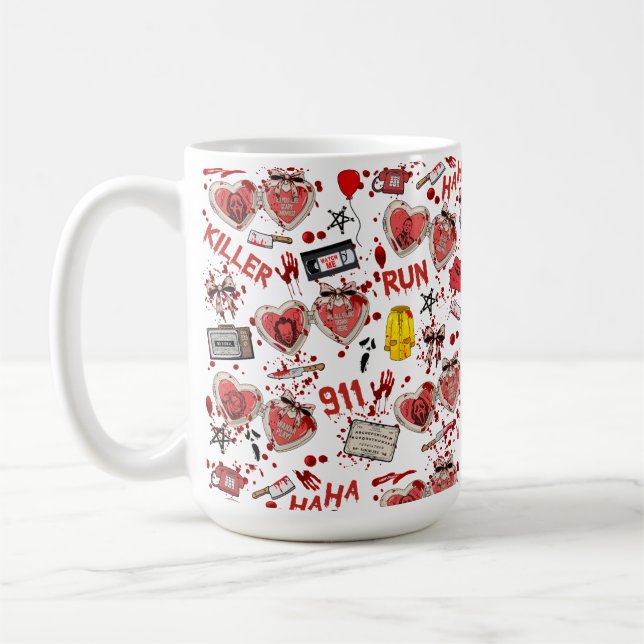 Caneca de Xícara de Amante de Filme de Terror com  (Esquerda)