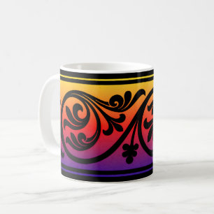 Caneca de xícara estilo Art Déco com degradê de pô