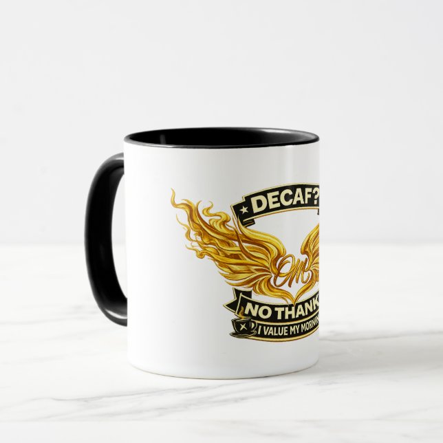 Caneca Decaf Não Obrigado | Presente Engraçado Con (Frente Esquerda)