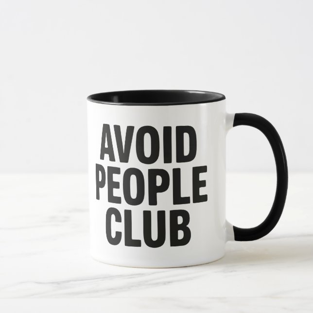 Caneca Declaração de Humor de Introvertido do Clube Evite (Direita)