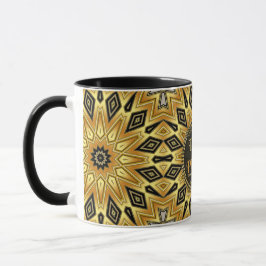 Caneca Deco de Arte Amarela Laranja Preto