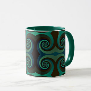 Caneca Deco de arte clássica preto e verde