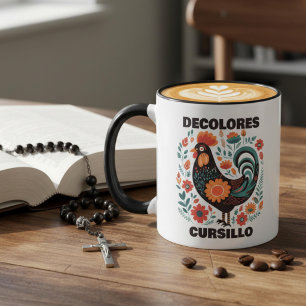 Caneca DeColores Cursillo Arte Folclórica Galo Preto Colo