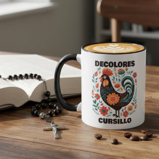 Caneca DeColores Cursillo Arte Folclórica Galo Preto Colo