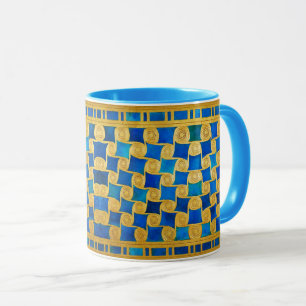 CANECA DECOR GEOMÉTRICO EGÍPCIO ANTIGO ,SOL NO CÉU AZUL