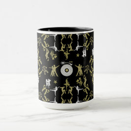 Caneca Decoração de Casa com Padrão de Dançarino de Ouro
