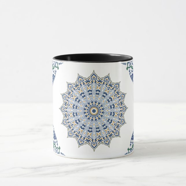 Caneca Decoração Oriental azul-árabe oriental legante (Centro)