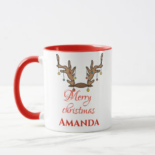 Caneca Decoração personalizada de Reindeer - Feliz Natal
