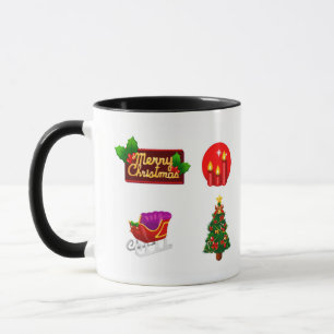 Caneca Decorações do Natal contra o fundo branco