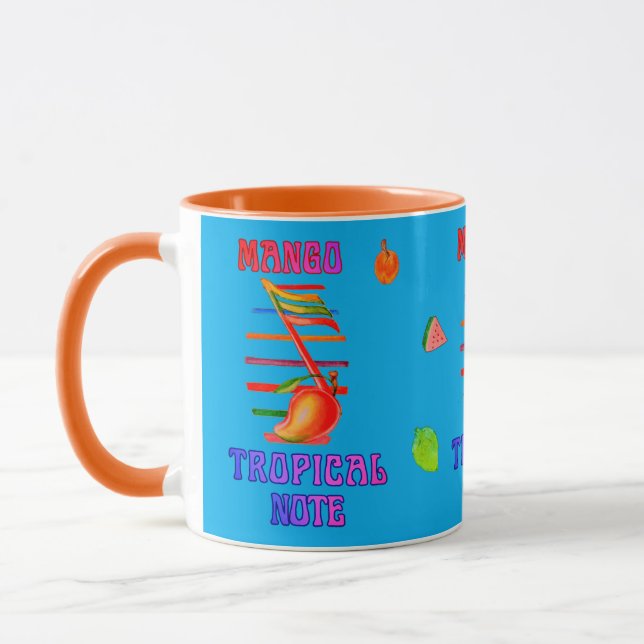 CANECA DECORADA COM MANGO NOTE MUSICAL  (Esquerda)