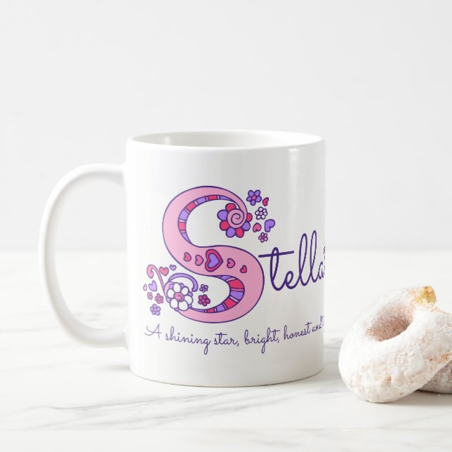 Caneca decorativa do monograma do significado (Com Donut)