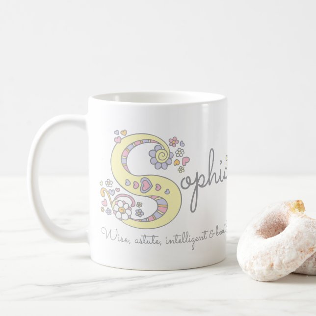 Caneca decorativa do monograma do significado (Com Donut)