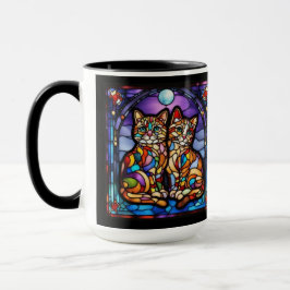 Caneca Decorativa Gatinhos Arco-Íris Fofa