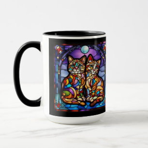 Caneca Decorativa Gatinhos Arco-Íris Fofa