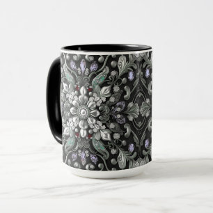 Caneca Decorativa Prata Roxo