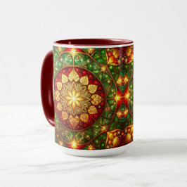 Caneca Decorativa Vermelha Verde de Feriado