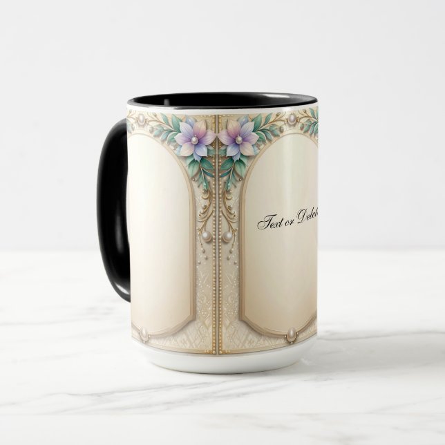 Caneca Decorative Floral Frame Mug (Frente Esquerda)