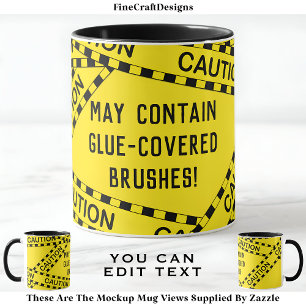 Caneca Decoupage de Fita de Polícia Presente Engraçado Pe
