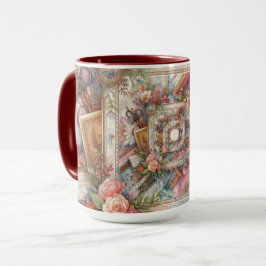 Caneca Decoupage de Vintage Maximalista