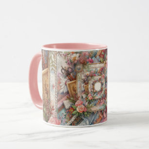 Caneca Decoupage de Vintage Maximalista