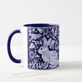 Caneca Dedham Blue Rabbit, Classic Blue & White Design