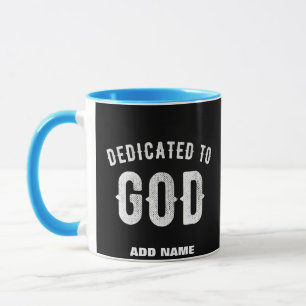 CANECA DEDICADO A DEUS TEXTO BRANCO LEGAL PERSONALIZÁVEL