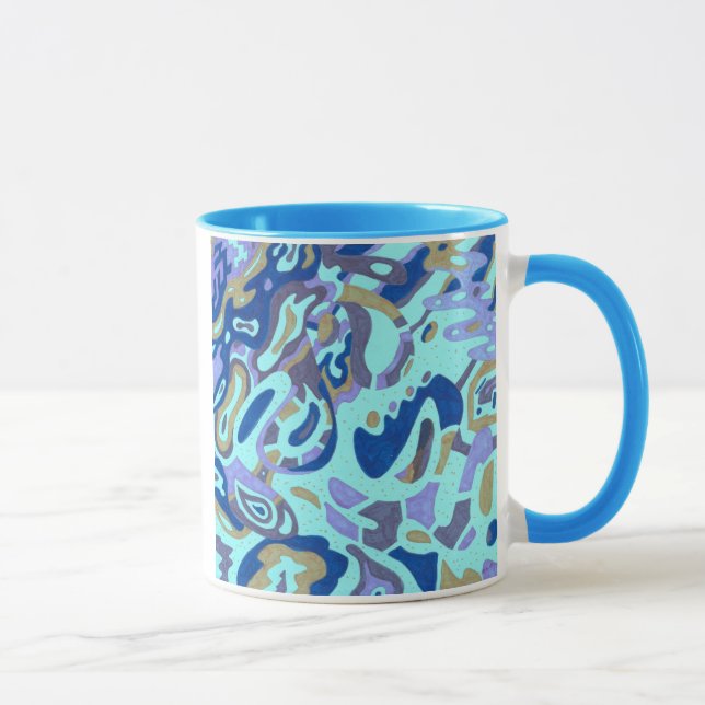 Caneca "Deep é o Oceano" - abstrato original (Direita)