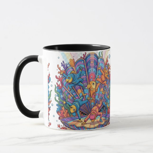 Caneca Deep Sea Breakdance: Urban Streetwear Fish Hip Hop (Esquerda)