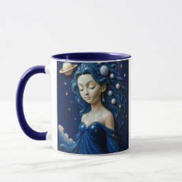 Caneca Déesse Cosmique Galaxie Bleue