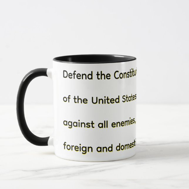 Caneca Defend the Constitution  of the United States  (Esquerda)