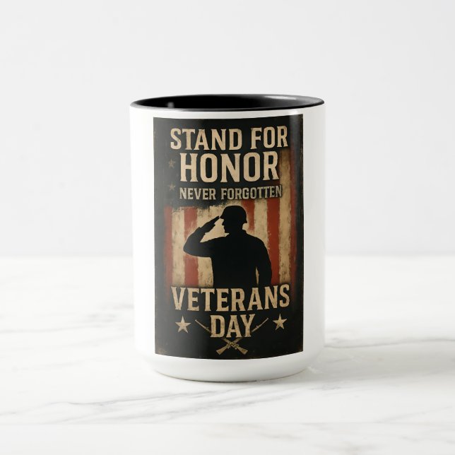 Caneca Defenda a Honra – Design de Tributo ao Dia dos Vet (Centro)