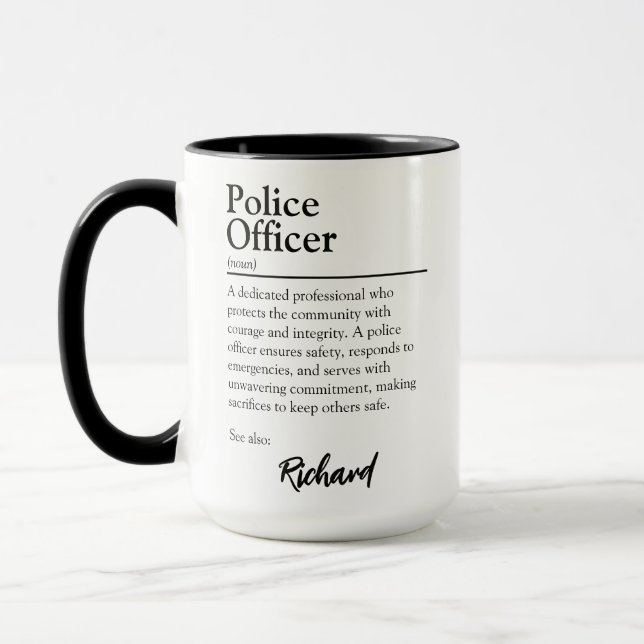 Caneca Definição de Agente de Polícia Personalizado (Esquerda)