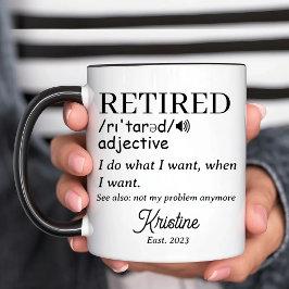 Caneca Definição de Aposentado Engraçada Personalizada
