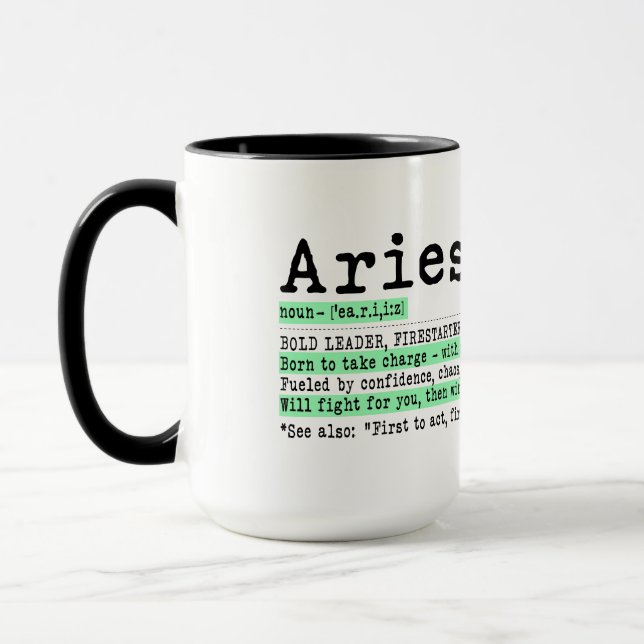 Caneca Definição de Áries no Zodíaco (Esquerda)