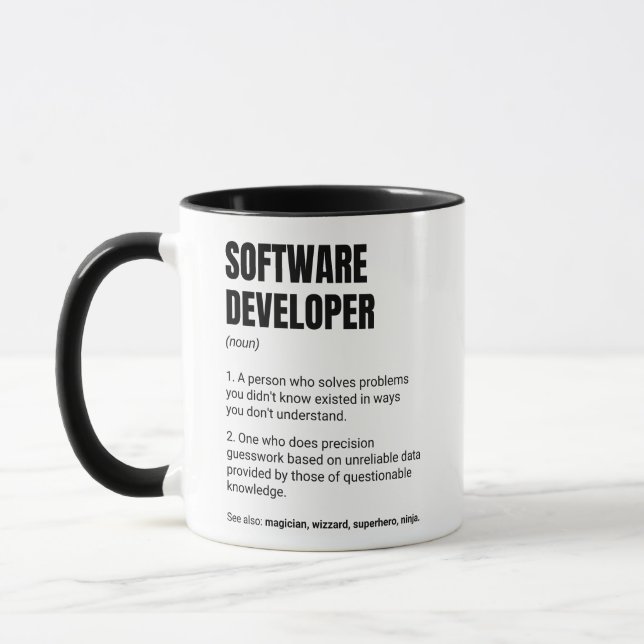 Caneca Definição de Desenvolvedor de Software Engenheiro  (Esquerda)